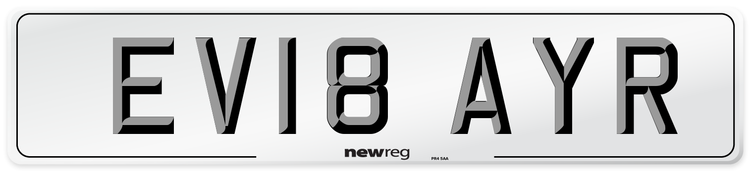 EV18 AYR Number Plate from New Reg